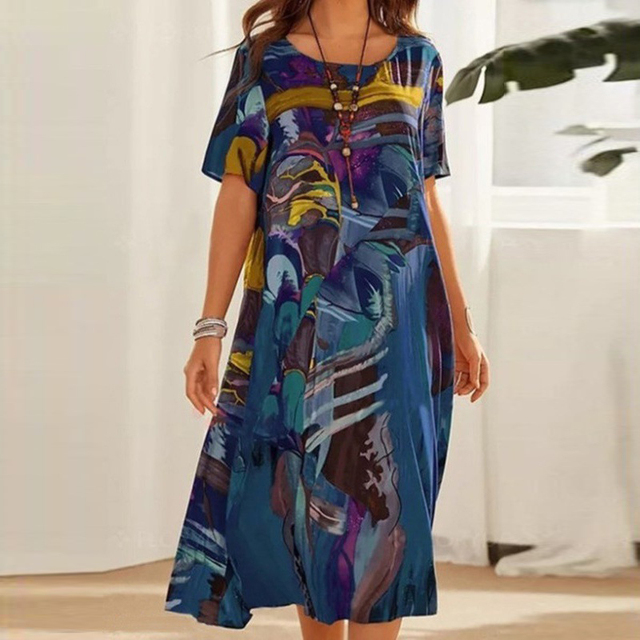 Flared Dress with Patterns