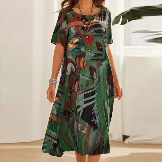Flared Dress with Patterns