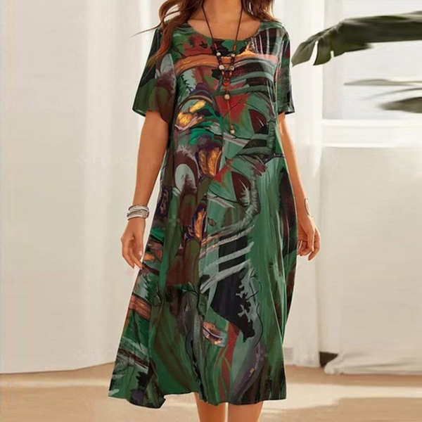Flared Dress with Patterns