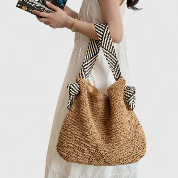Practical Woven Women's Shoulder Tote Bag