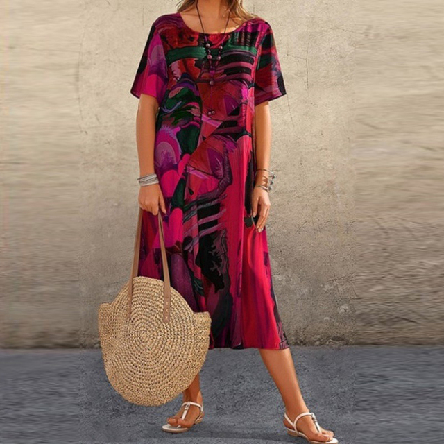 Flared Dress with Patterns