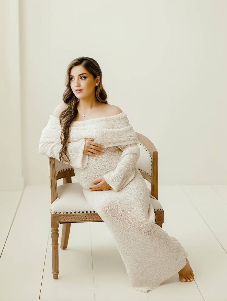 Long Maternity Knit Dress