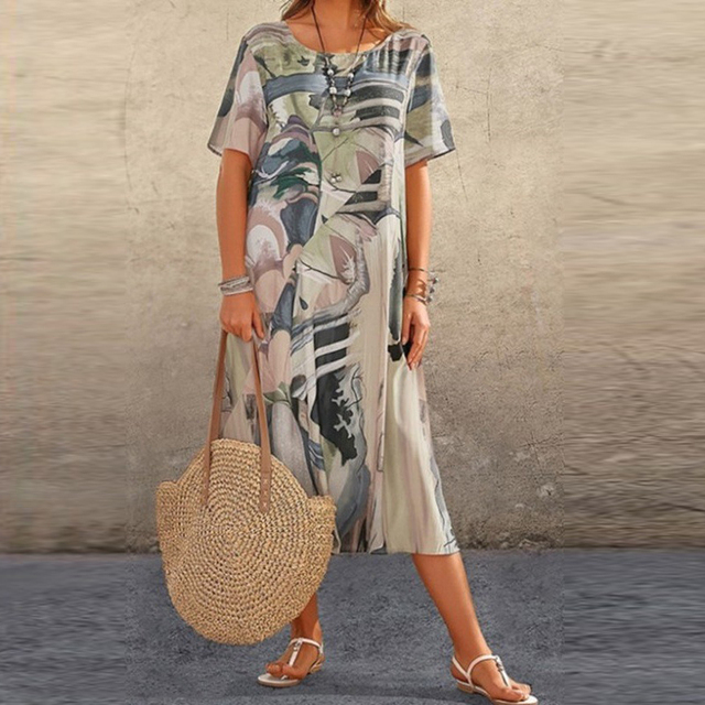 Flared Dress with Patterns