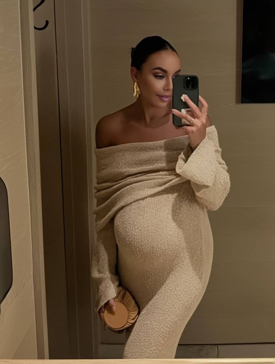 Long Maternity Knit Dress