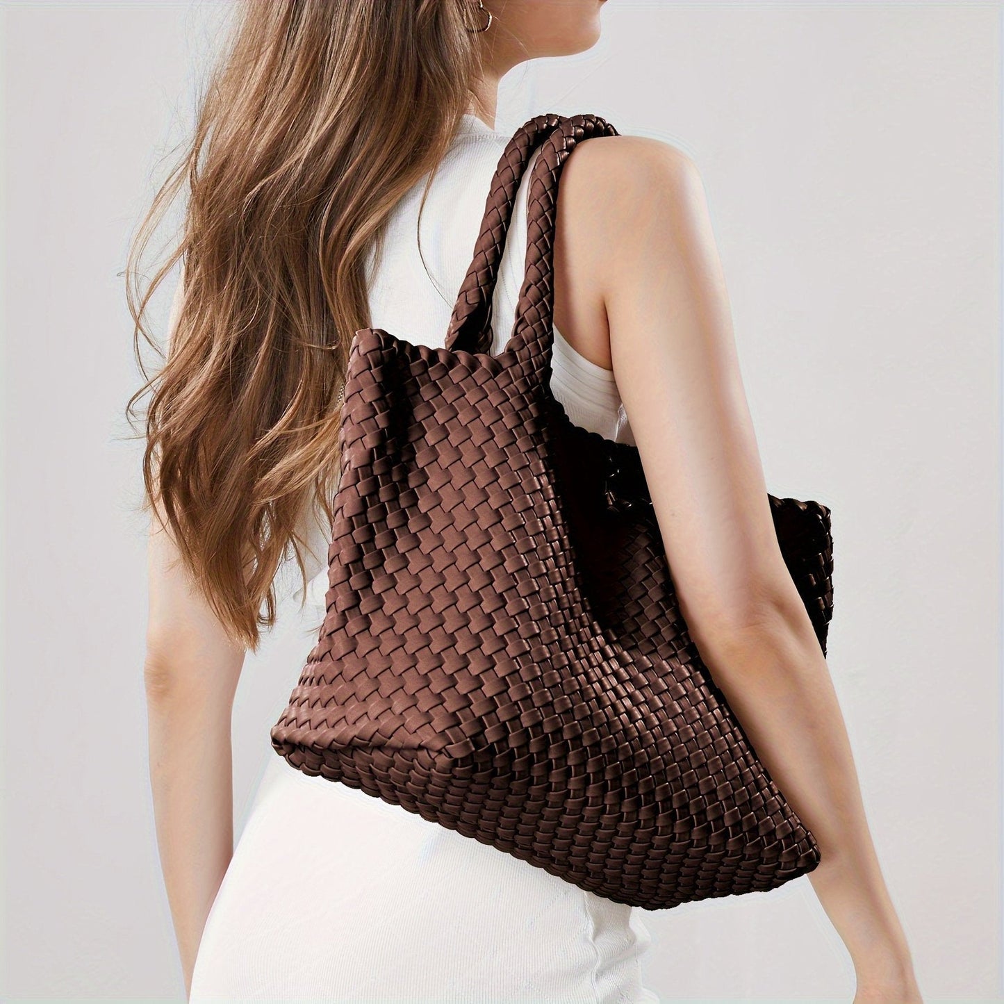 Large capacity braided women's tote bag