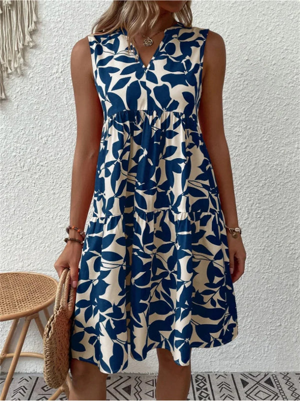Women's Printed Mid-Length Straight Cut Dress