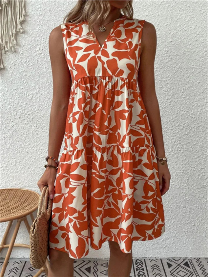 Women's Printed Mid-Length Straight Cut Dress