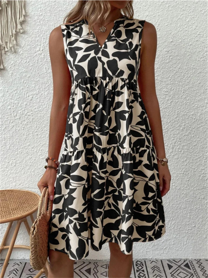 Women's Printed Mid-Length Straight Cut Dress