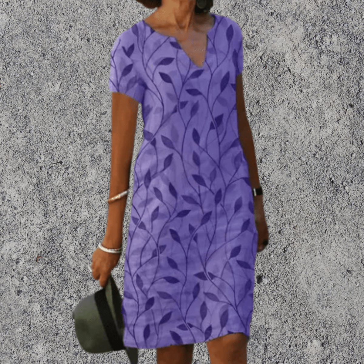 Women's printed straight-cut midi dress
