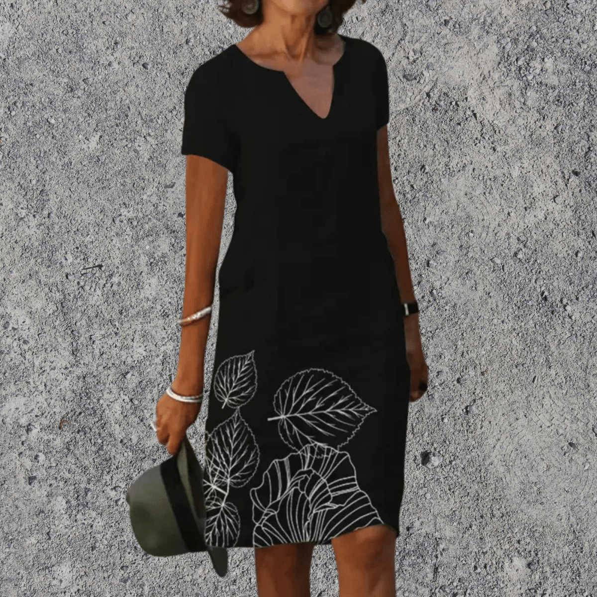 Women's printed straight-cut midi dress