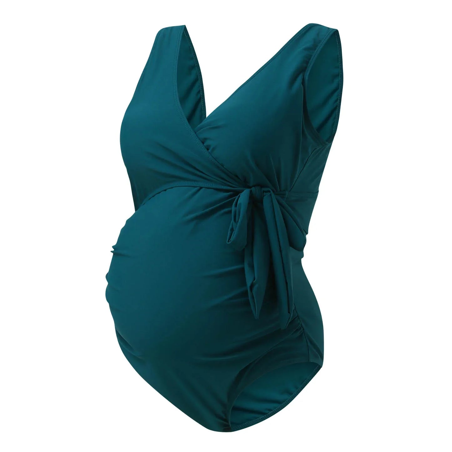 Maternity One-Piece Swimsuit with Crossed Neckline