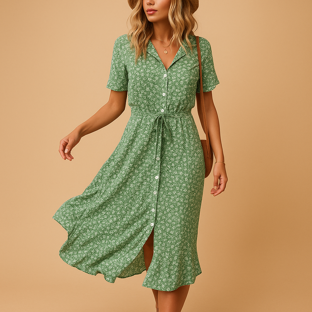 Mid-Length Buttoned Robe