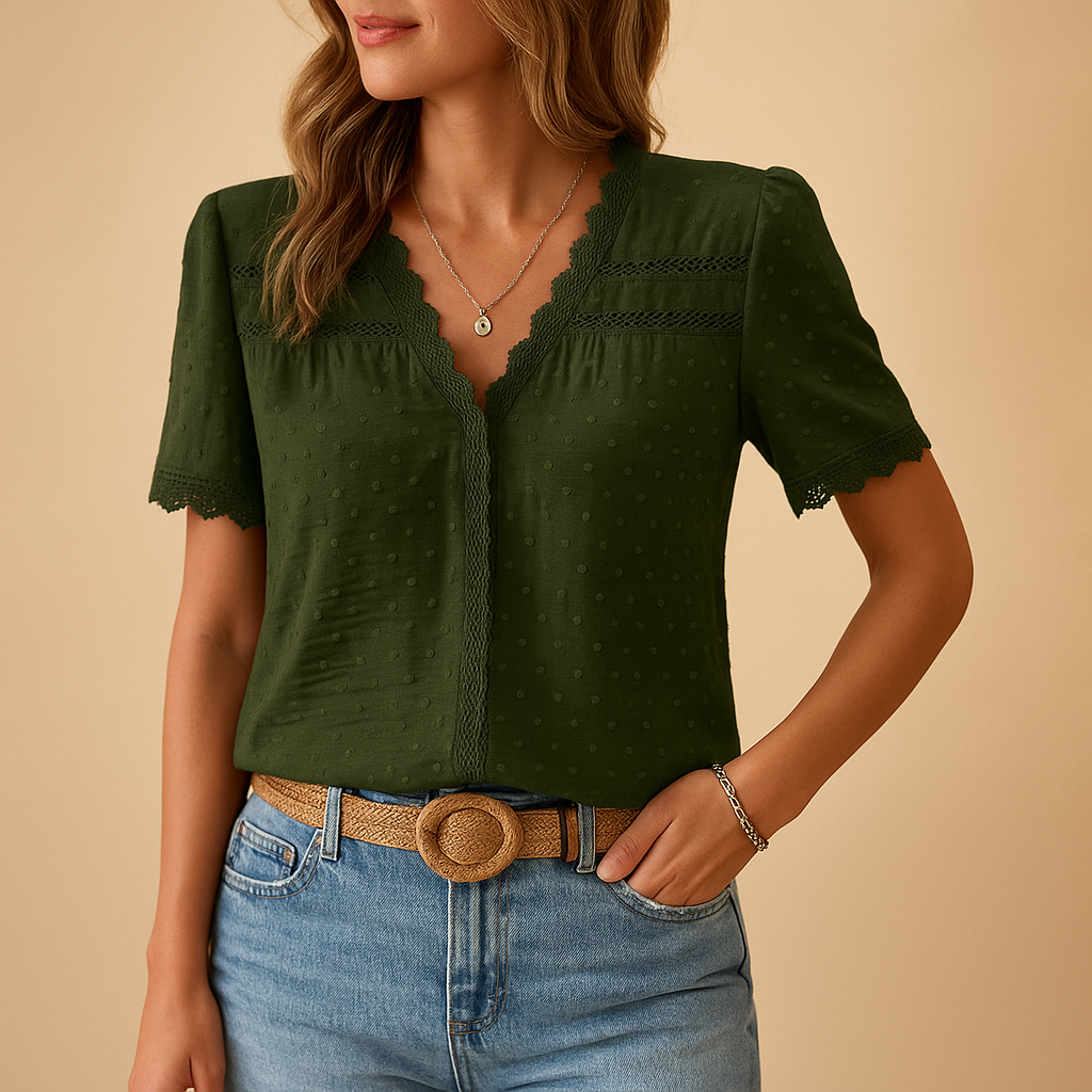 Short Sleeve Lace Blouse