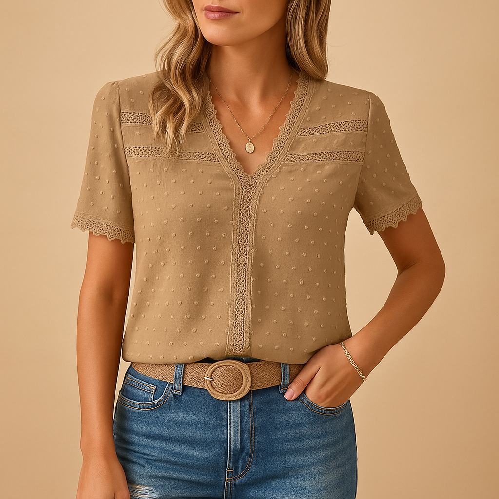 Short Sleeve Lace Blouse
