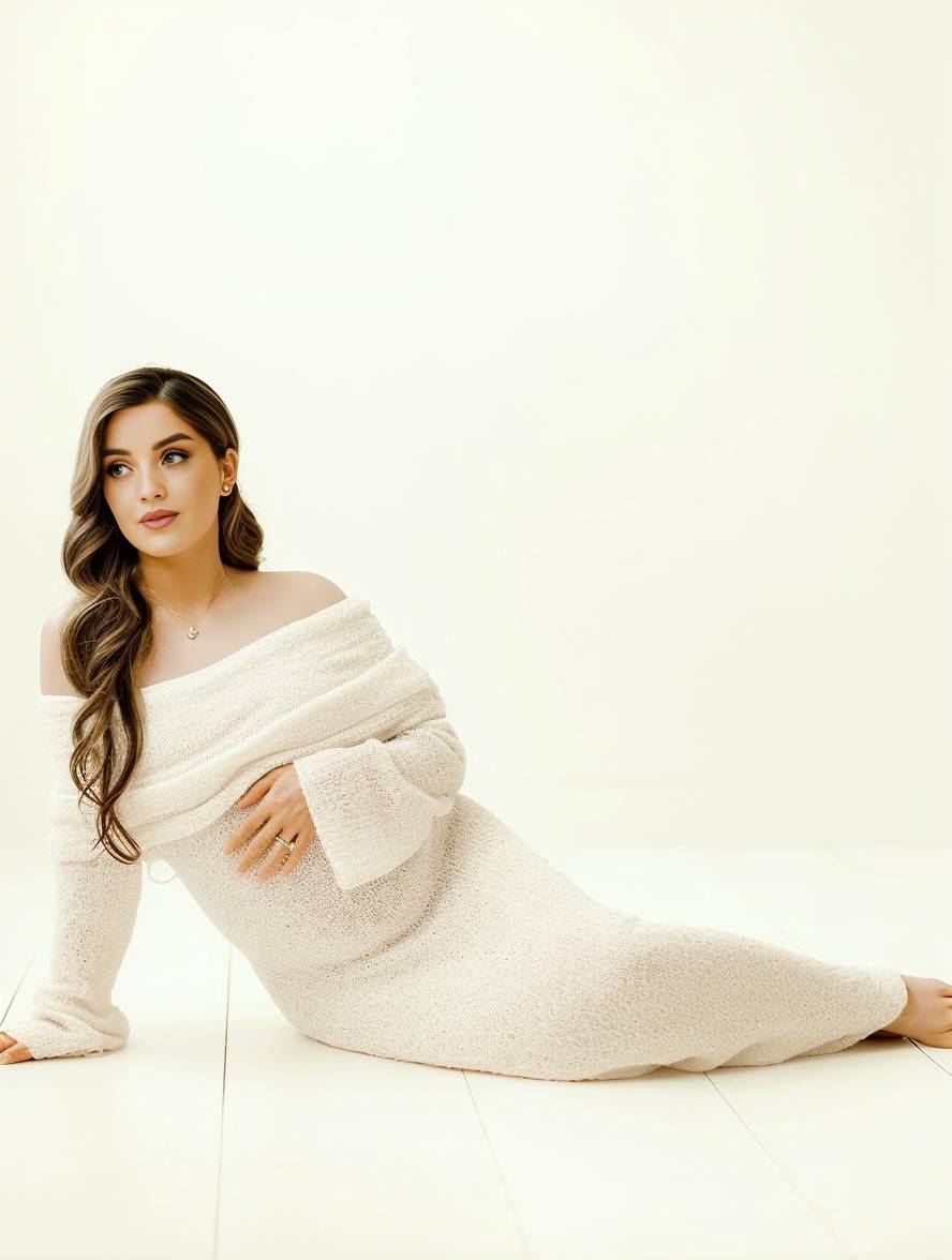 Long Maternity Knit Dress
