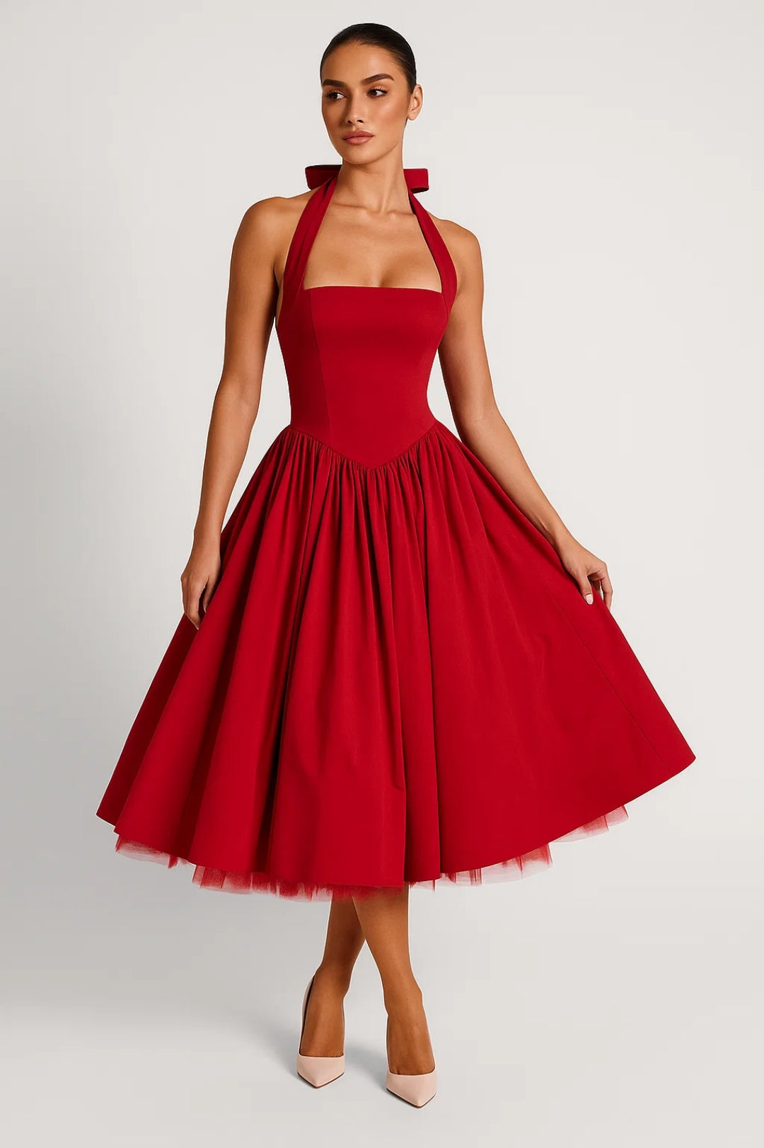 Two-Strap Trapeze Cocktail Dress