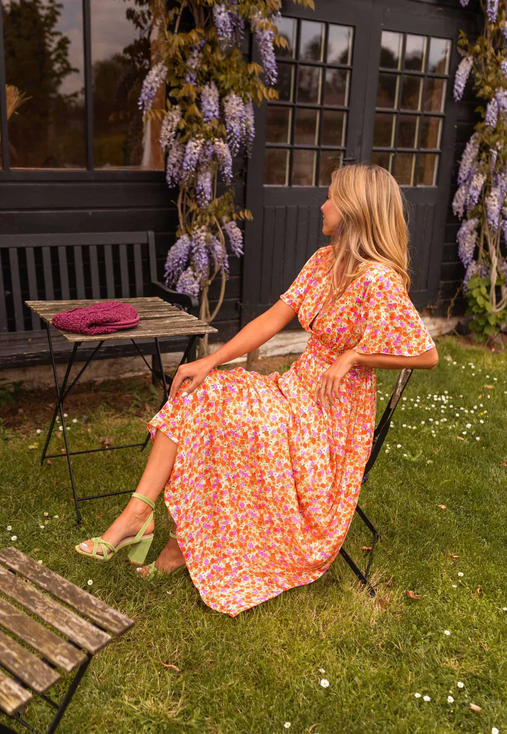 Maxi Dress with Ruffle Print