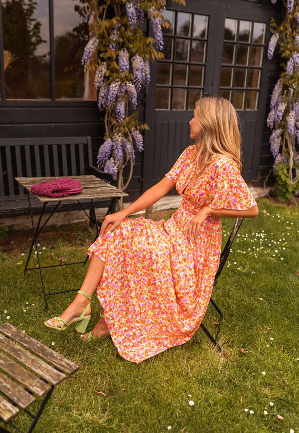 Maxi Dress with Ruffle Print