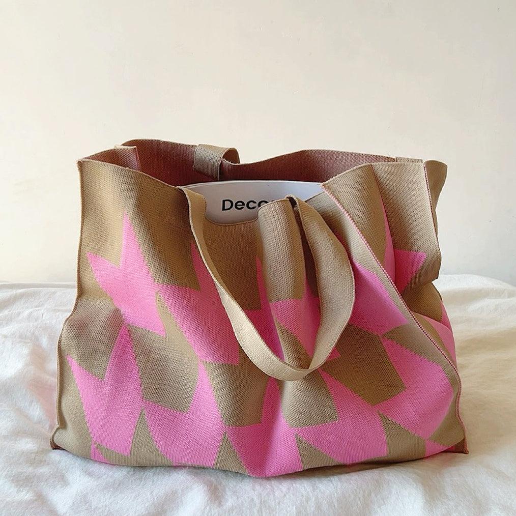Women's Tote Bag with Practical Geometric Pattern